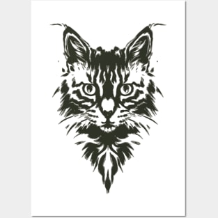 Cute Cat Illusion Design, Funny Cat Lover Gift Idea Posters and Art